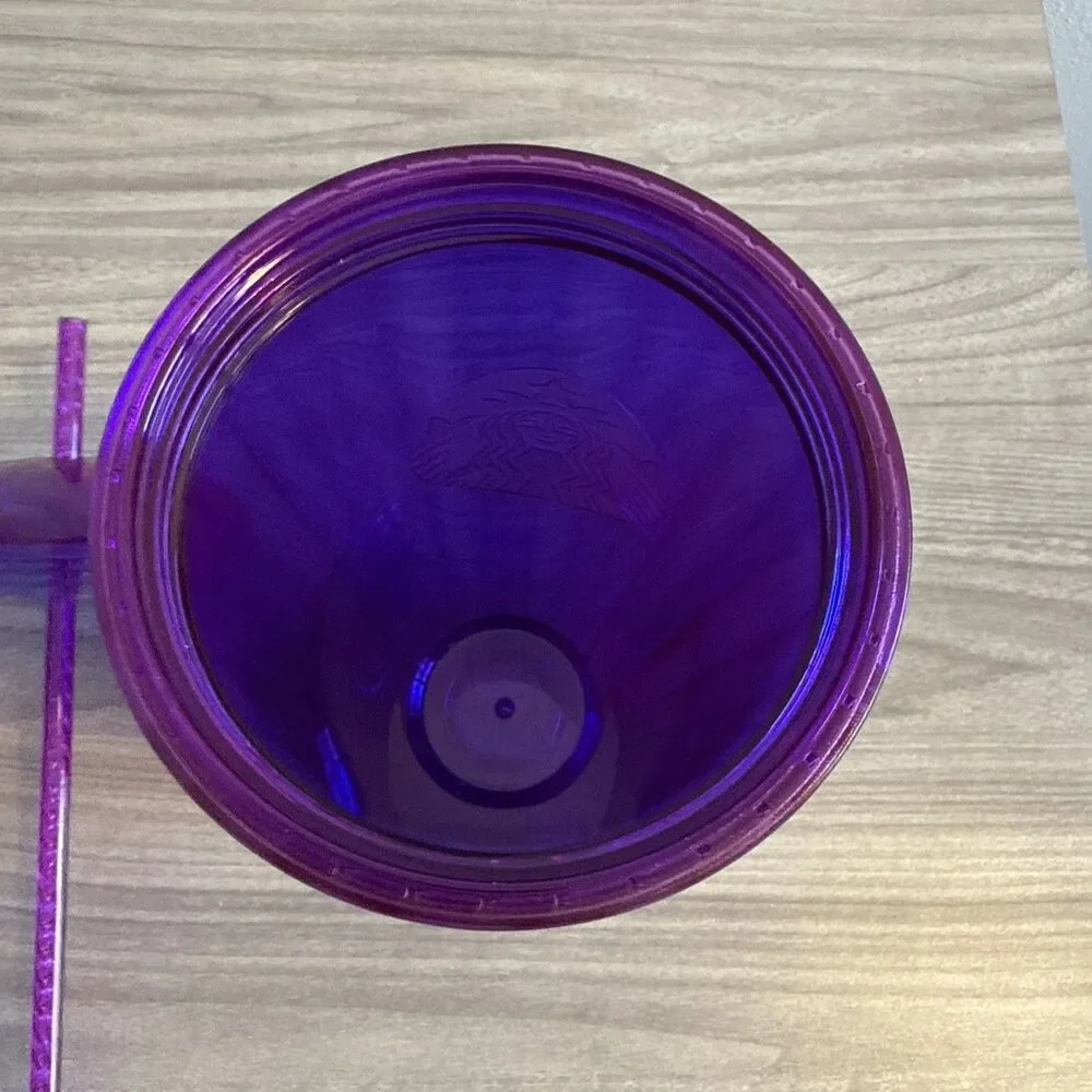Starbucks 24oz Venti purple kaleidoscope domed lid w/ straw tumbler cup - Picture 4 of 6
